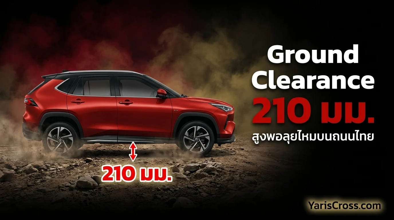 Yaris Cross ระยะห่างจากพื้น 2026 — สูงพอลุยไหม เปรียบเทียบคู่แข่ง